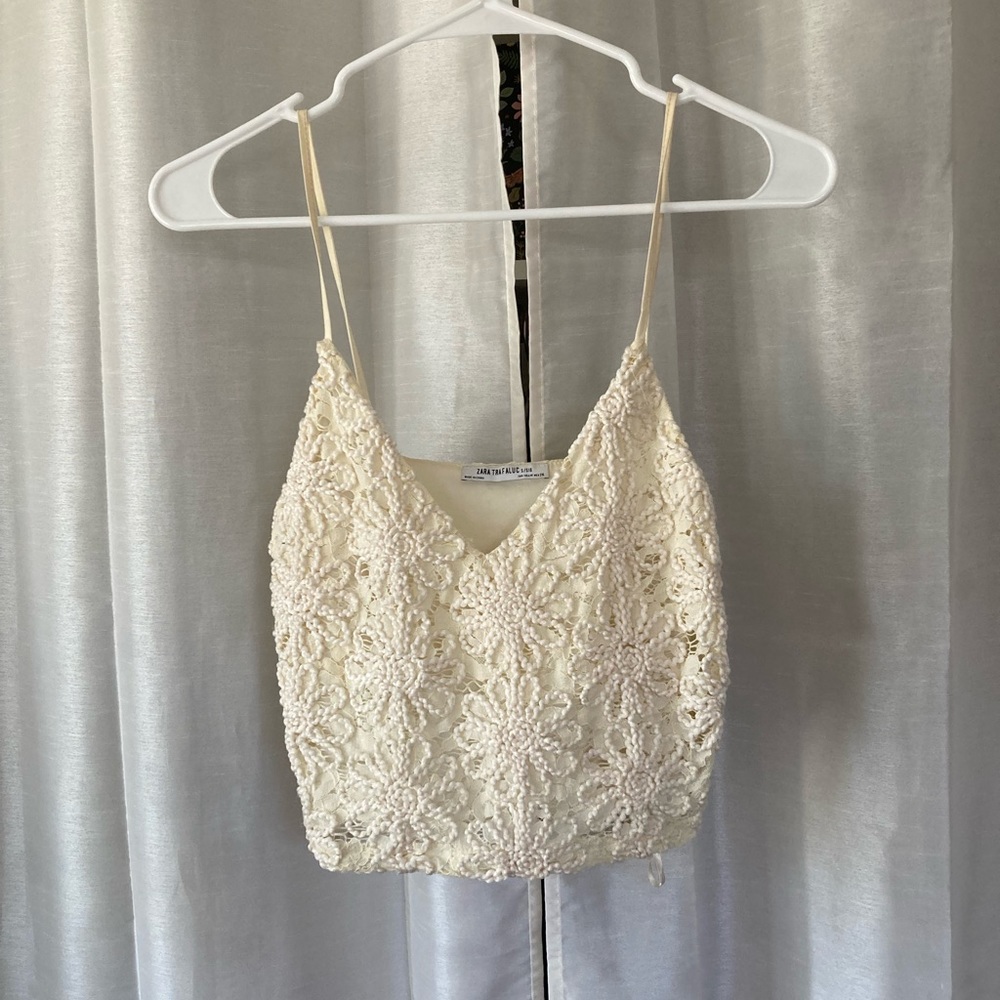 Zara Lacy White Cami